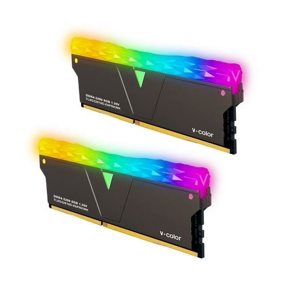 V-Color Prism Pro RGB 16GB (8GBx2)DDR4 DRAM 3200MHz Memory Kit – Jet Black