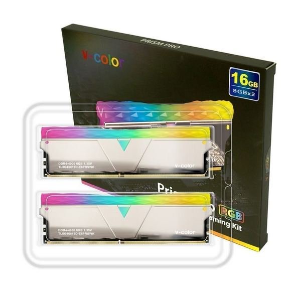 V-Color Prism Pro RGB 16GB (8GBx2)DDR4 DRAM 4133MHz Memory Kit – Silver Copper Alloy