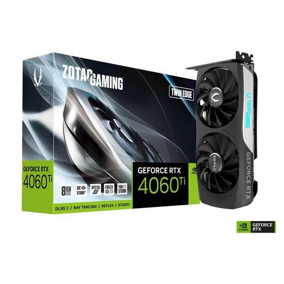 ZOTAC GAMING GeForce RTX 4060 Ti 8GB Twin Edge DLSS 3 8GB GDDR6 128-bit 18 Gbps PCIE 4.0 Compact Gaming Graphics Card