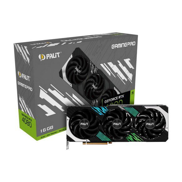 Palit GamingPro RTX 4080 16GB GDDR6X 256bit 3-DP HDMI Graphics Card