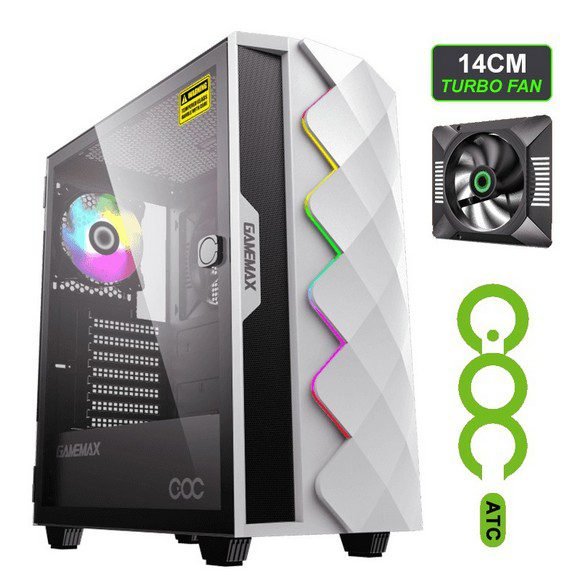 GameMax Diamond COC E-ATX Gaming Case – White