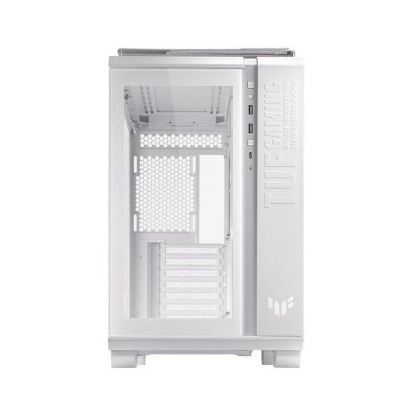 ASUS TUF Gaming GT502 White ATX Mid-Tower with Front Panel RGB Button, USB 3.2 Type-C and 2x USB 3.0 Ports, 2- way Graphic Card Mounting Orientation Compatible, 360mm and 280mm Radiator Gaming Case