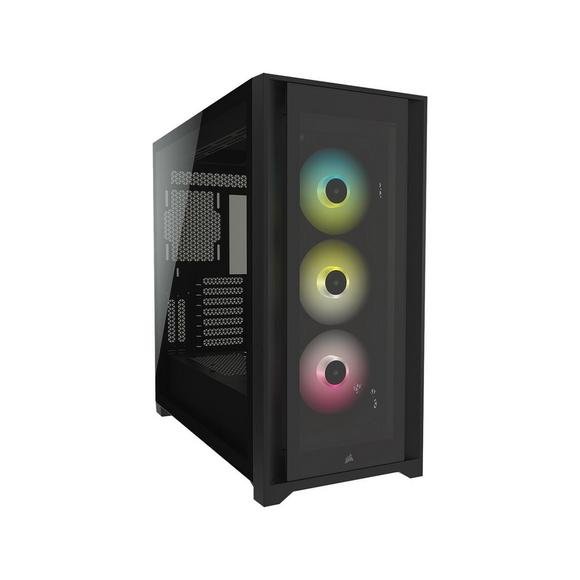 CORSAIR iCUE 5000X RGB Tempered Glass Mid-Tower ATX PC Smart Case, Black