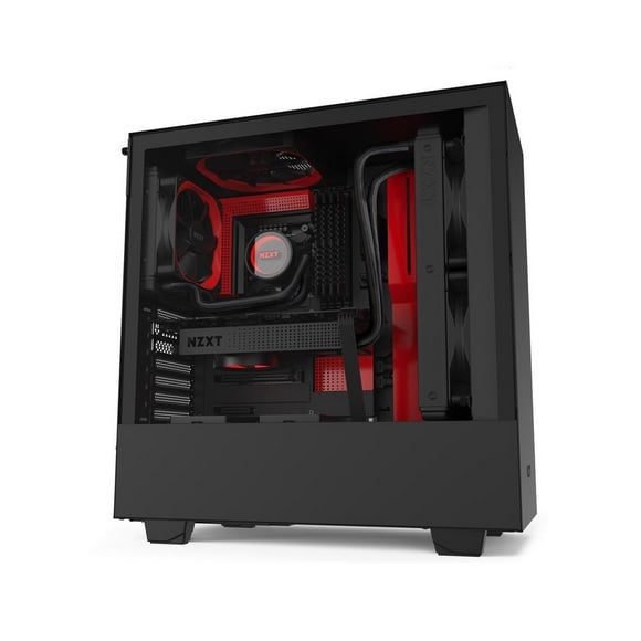 NZXT H510 Mid-Tower PC Gaming Case – Matte Black/Red