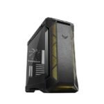 ASUS TUF Gaming GT501 case supports up to EATX with metal front panel, tempered-glass side panel, 120 mm RGB fan, 140 mm PWM fan, radiator space reserved, and USB 3.1 Gen 1