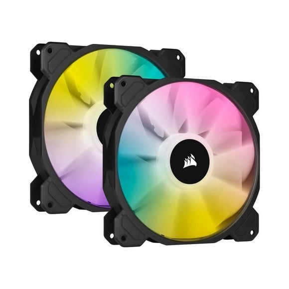 Corsair iCUE SP140 RGB ELITE Performance 140mm PWM Fan Dual Fan Kit with Lighting Node CORE