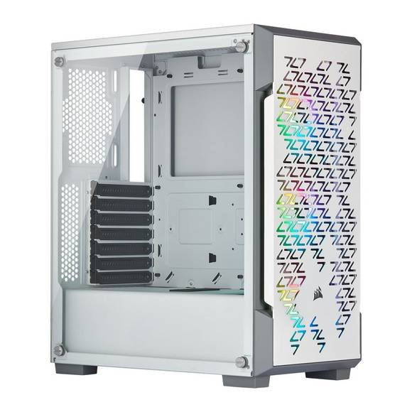 CORSAIR iCUE 220T RGB Airflow Tempered Glass Mid-Tower Smart Case — White