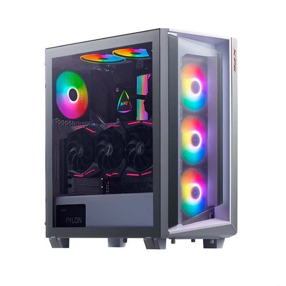 XPG Cruiser Mid-Tower 4 RGB Fans Tempered Glass Panel PC Case White