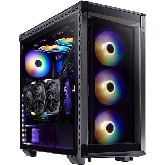 XPG Cruiser Mid-Tower 4 RGB Fans Tempered Glass Panel PC Case Black