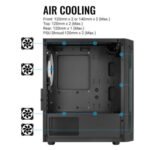 Aerocool Trinity Mini MATX Case (w/o FANS) – Black