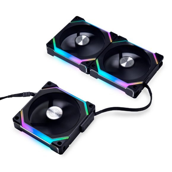 Lian Li UNI FAN SL120 V2 RGB Revolutionized Daisy-Chain ARGB Case Fan 120mm Triple Pack Black